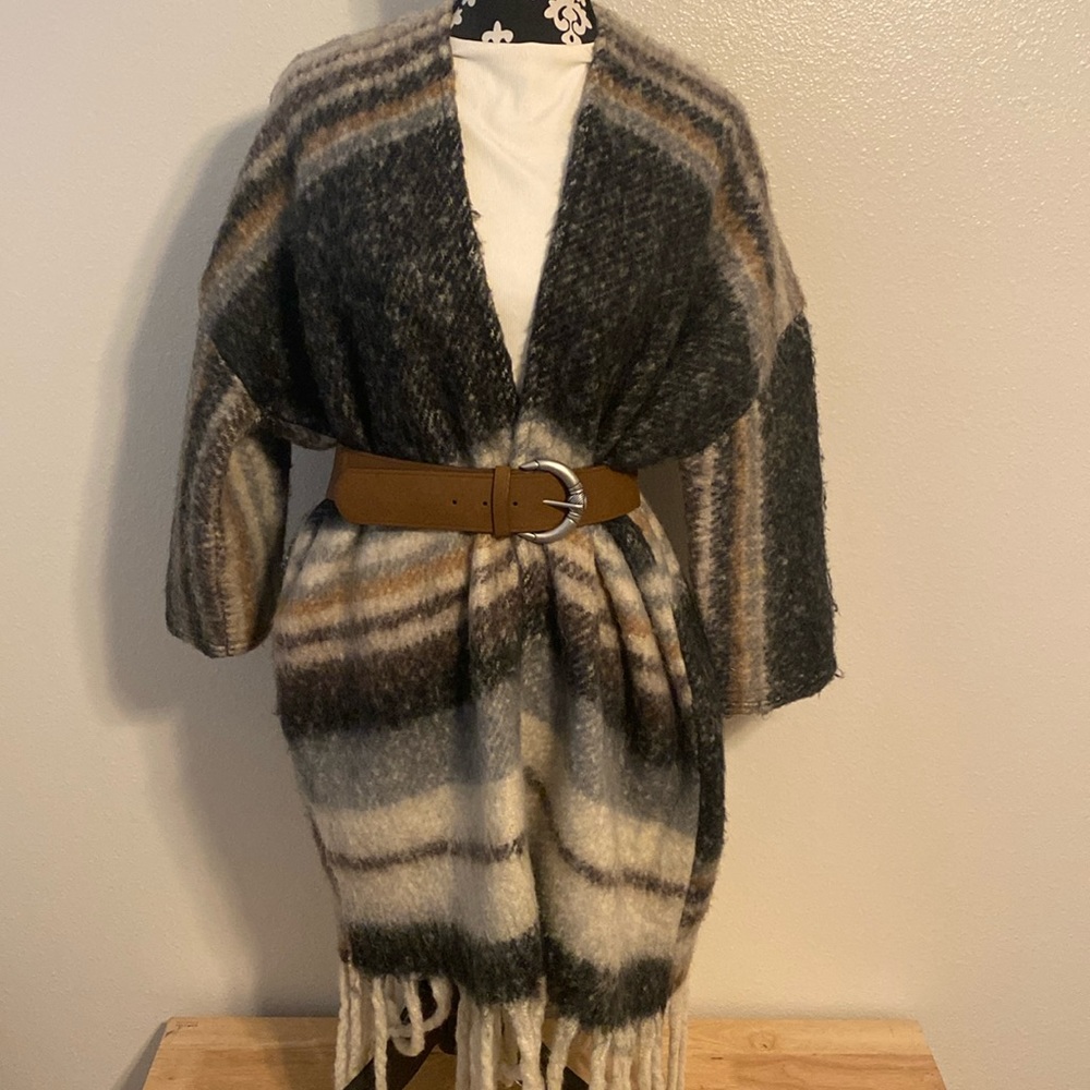 Anthropologie striped poncho/ shawl